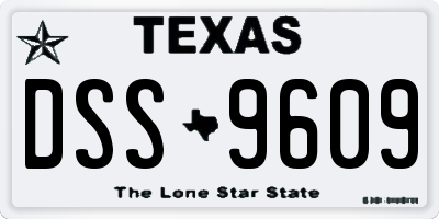 TX license plate DSS9609