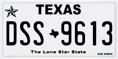TX license plate DSS9613