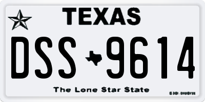 TX license plate DSS9614