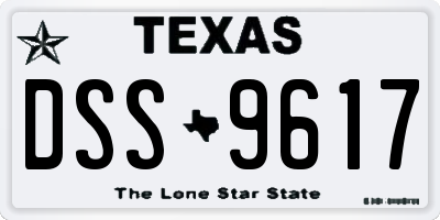 TX license plate DSS9617