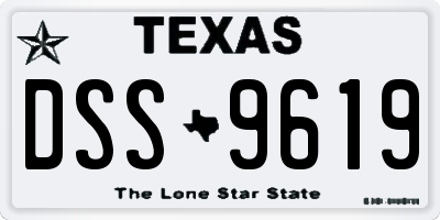 TX license plate DSS9619