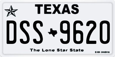 TX license plate DSS9620