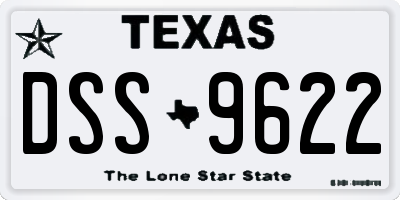 TX license plate DSS9622