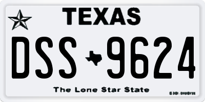 TX license plate DSS9624