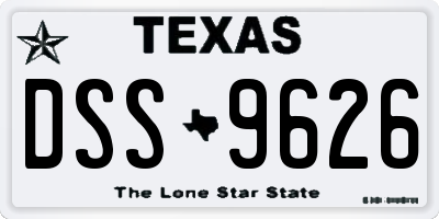 TX license plate DSS9626
