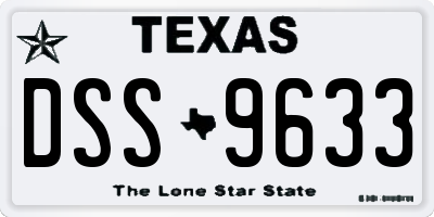 TX license plate DSS9633