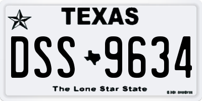 TX license plate DSS9634