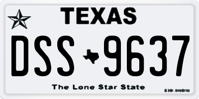 TX license plate DSS9637