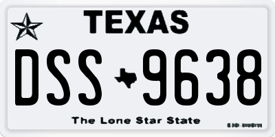 TX license plate DSS9638
