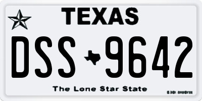 TX license plate DSS9642