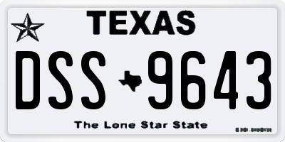TX license plate DSS9643