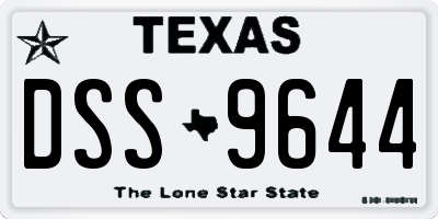 TX license plate DSS9644