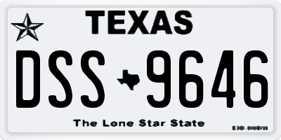 TX license plate DSS9646