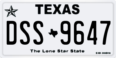 TX license plate DSS9647