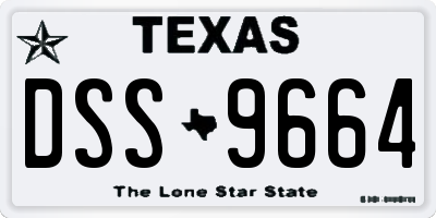 TX license plate DSS9664
