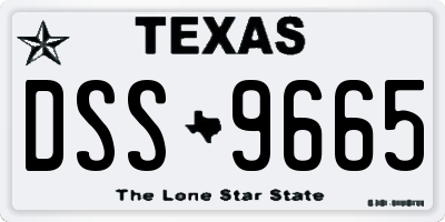 TX license plate DSS9665