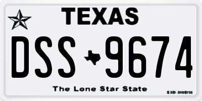TX license plate DSS9674