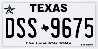 TX license plate DSS9675