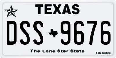 TX license plate DSS9676