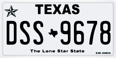 TX license plate DSS9678