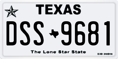 TX license plate DSS9681