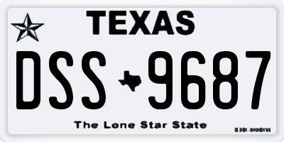 TX license plate DSS9687
