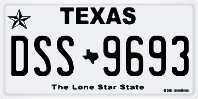 TX license plate DSS9693
