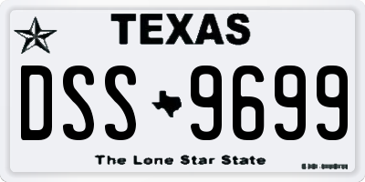 TX license plate DSS9699