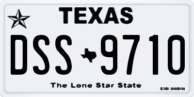 TX license plate DSS9710