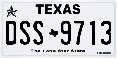 TX license plate DSS9713