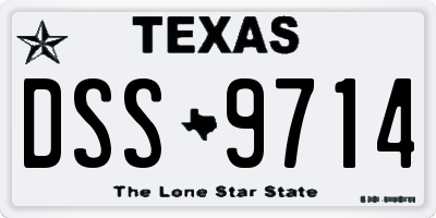 TX license plate DSS9714
