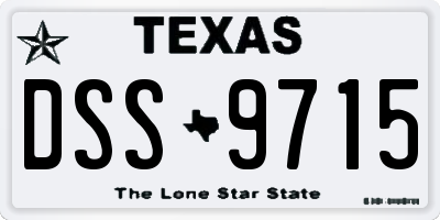 TX license plate DSS9715