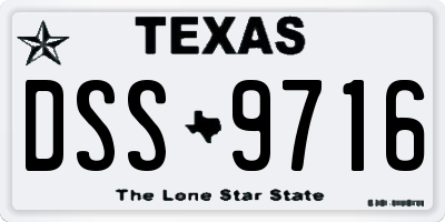 TX license plate DSS9716