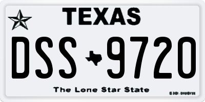 TX license plate DSS9720