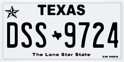 TX license plate DSS9724