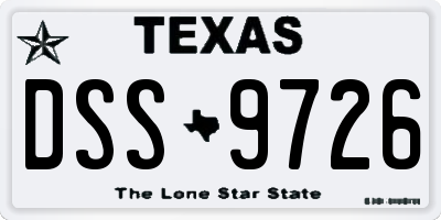 TX license plate DSS9726