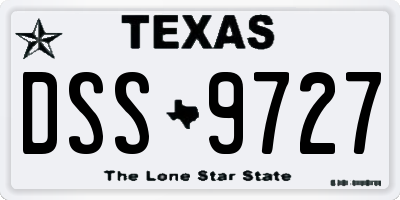TX license plate DSS9727