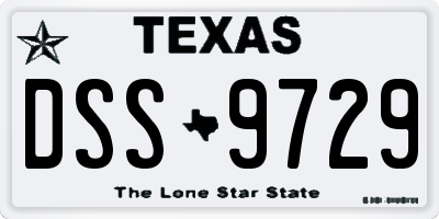 TX license plate DSS9729