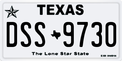 TX license plate DSS9730