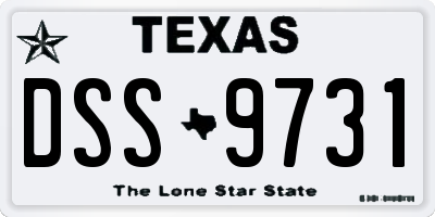 TX license plate DSS9731