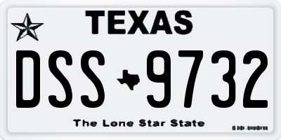 TX license plate DSS9732