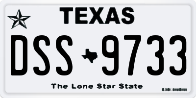 TX license plate DSS9733