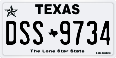 TX license plate DSS9734