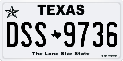 TX license plate DSS9736