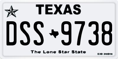TX license plate DSS9738