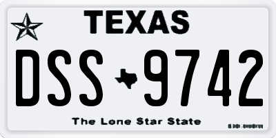TX license plate DSS9742