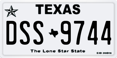 TX license plate DSS9744