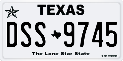 TX license plate DSS9745