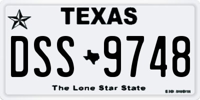 TX license plate DSS9748