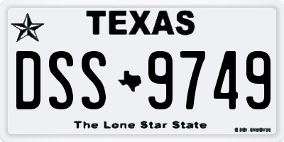 TX license plate DSS9749